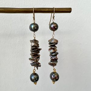 Gray Freshwater Pearl Dangle Earrings