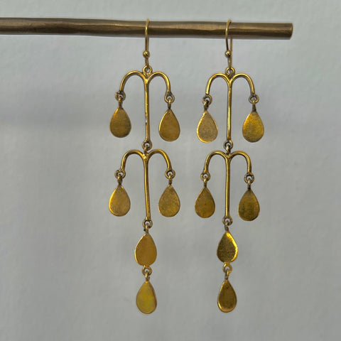 Long Vermeil Dangle Earrings