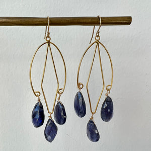 Faceted Iolite Teardrop Earrings