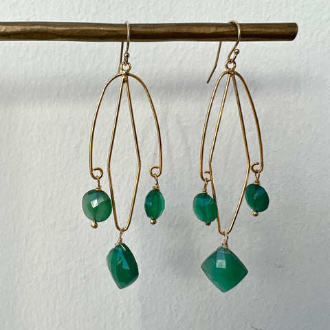 Green Onyx Drop Earrings