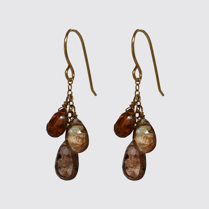 Baby Smokey Topaz Briolette Cluster