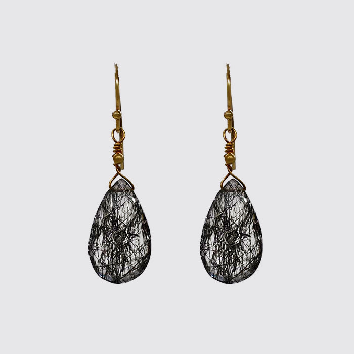 Rutilated Quartz Teardrop Earrings