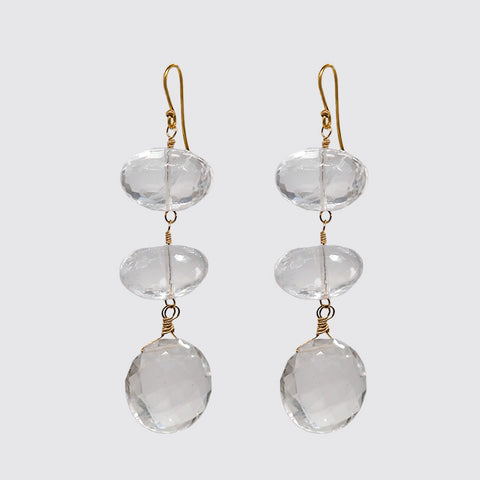 Faceted Rock Crystal Statement Earring