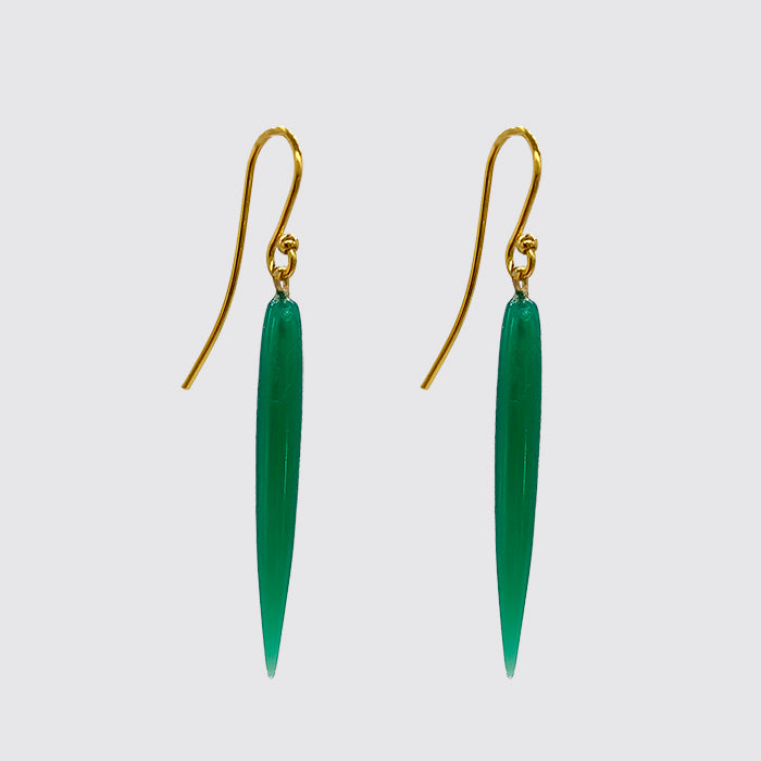 Green Onyx Pointed Drop Earring