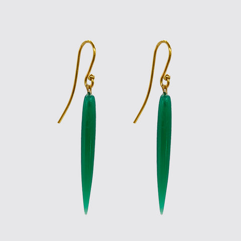 Green Onyx Pointed Drop Earring