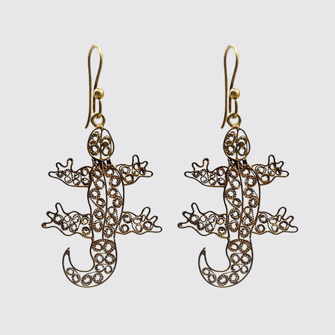 Filigree Lizard Earrings