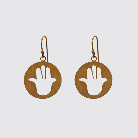 Cut-Out Hamsa Hand Earrings