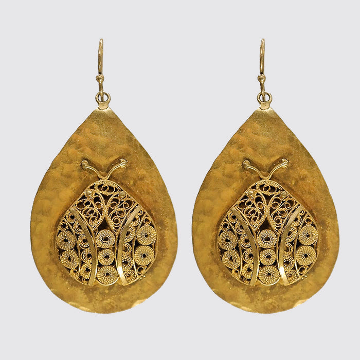 Filigree Lady Bug Earrings