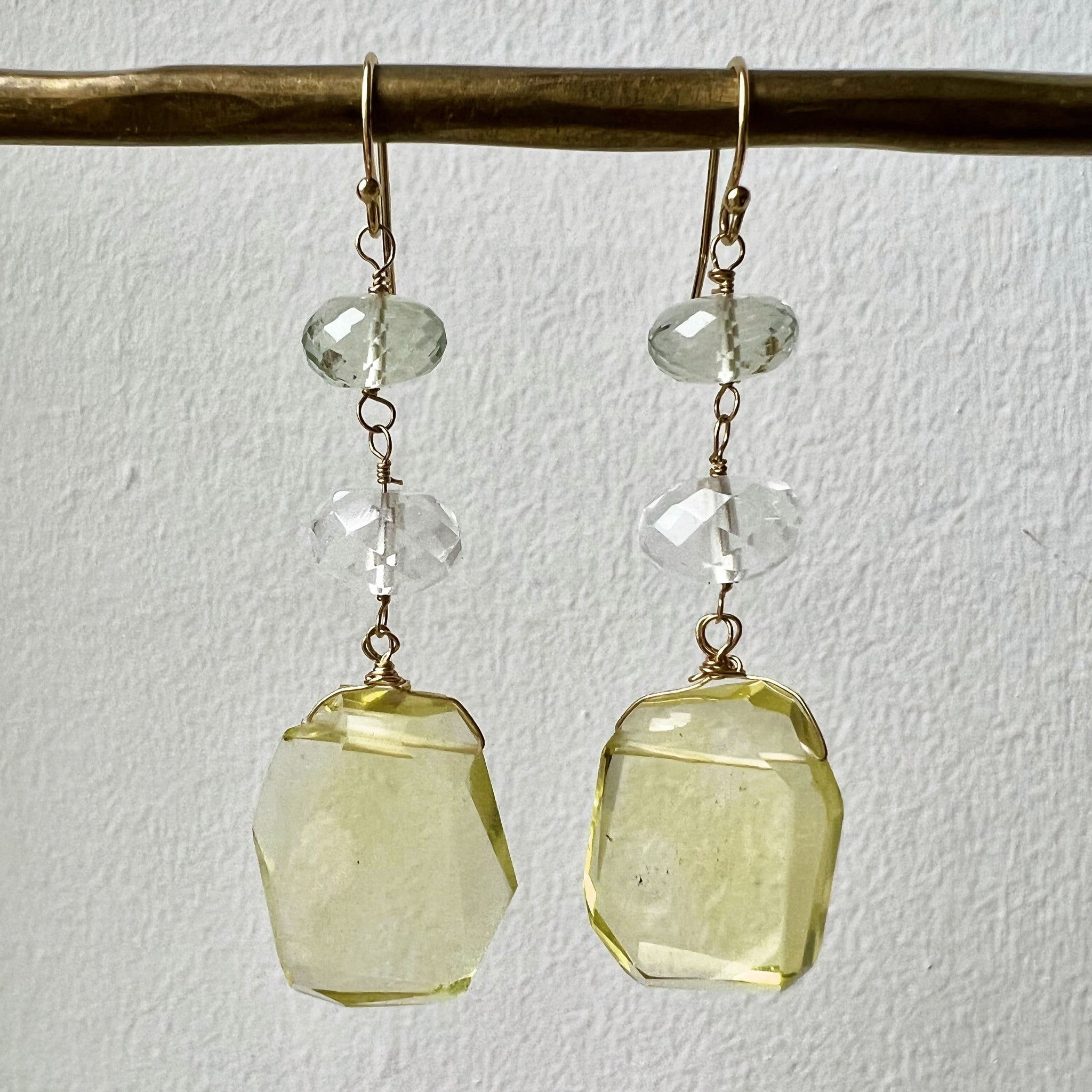 Crystal and Citrine Drop Earrings