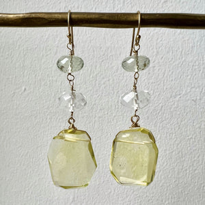 Crystal and Citrine Drop Earrings