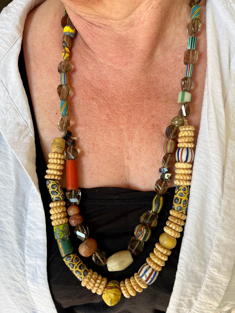 African Glass Bead Necklace 18 - Etsy