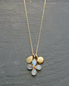 Moonstone Clover Lucky Charm Necklace