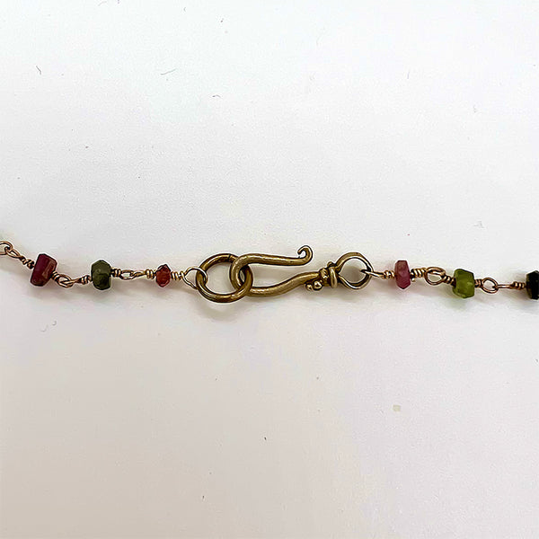 Tourmaline Rosary with Hand-Carved Citrine Drops
