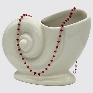 Classic Ruby Rosary Necklace