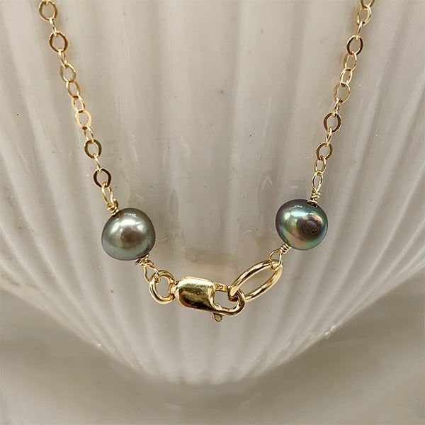 Necklace with Hanging Stones: Chalcedony, Chrysoprase, Rutilated Quartz