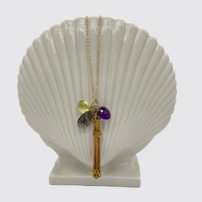 Tassel Cluster Briolette Chain