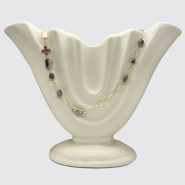 Mixed Gem Stone Roasry Necklace
