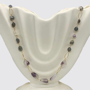 Mixed Gem Stone Roasry Necklace