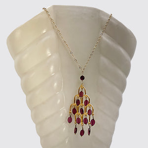 Chandelier  pendant with garnets-Necklace