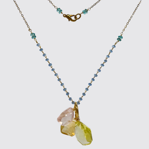 Rosery Chain Necklace with Faceted Stones