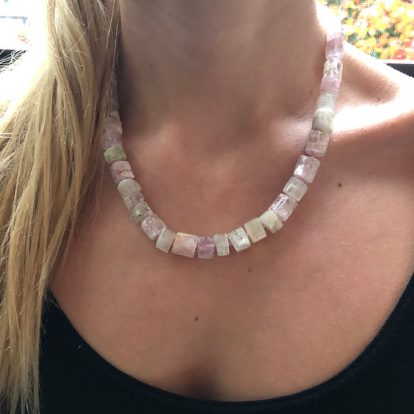 Pink Kunzite Knotted Necklace