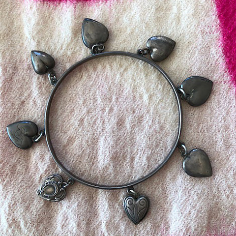 Vintage-Victorian Love Token Bangle Bracelet