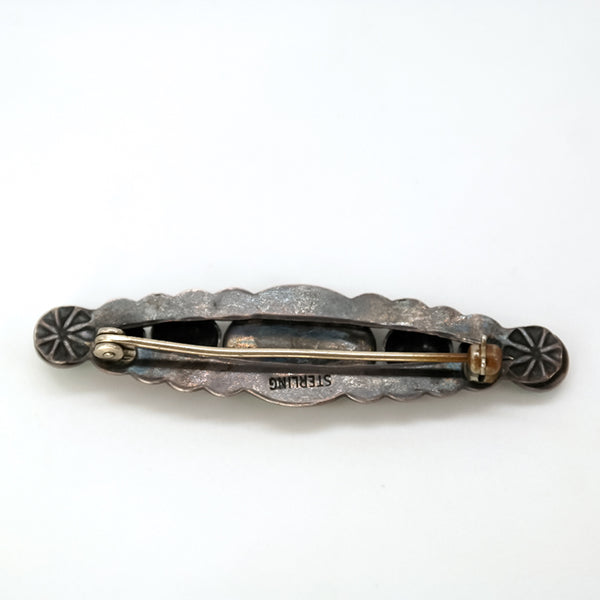 Vintage,Sterling Silver, Turquois Native American brooch