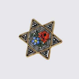 Vintage Micromosaic Star Pin