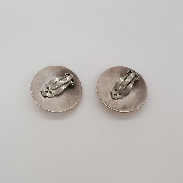 Native American Sterling Clip on Earrings