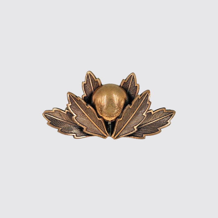 Vintage Mid Century Solid Copper Leaf and Berry Pin